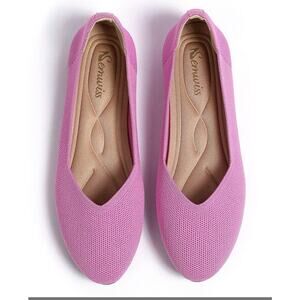 Semwiss Round Toe Flats For Women Dressy Comfortable, Knit Ballet Shoes Pink 9.5